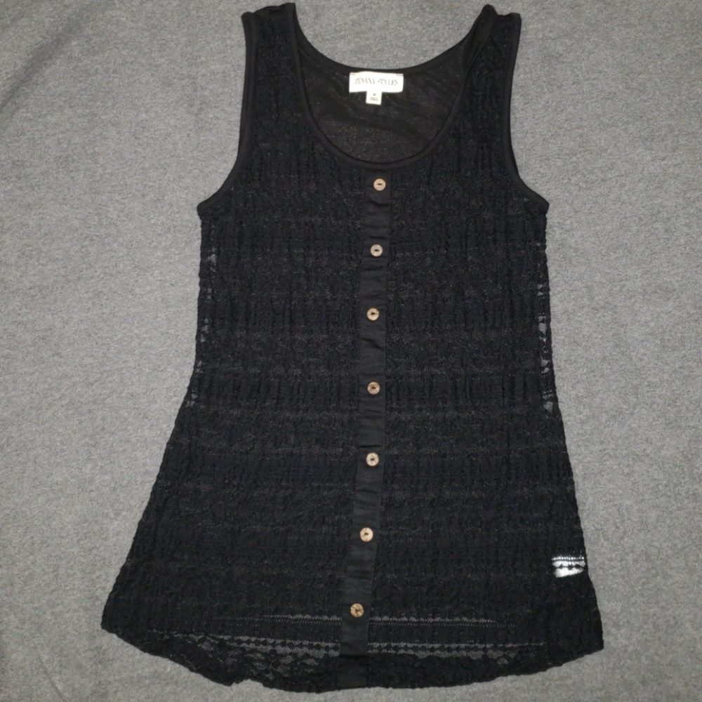 Black tank top see through
